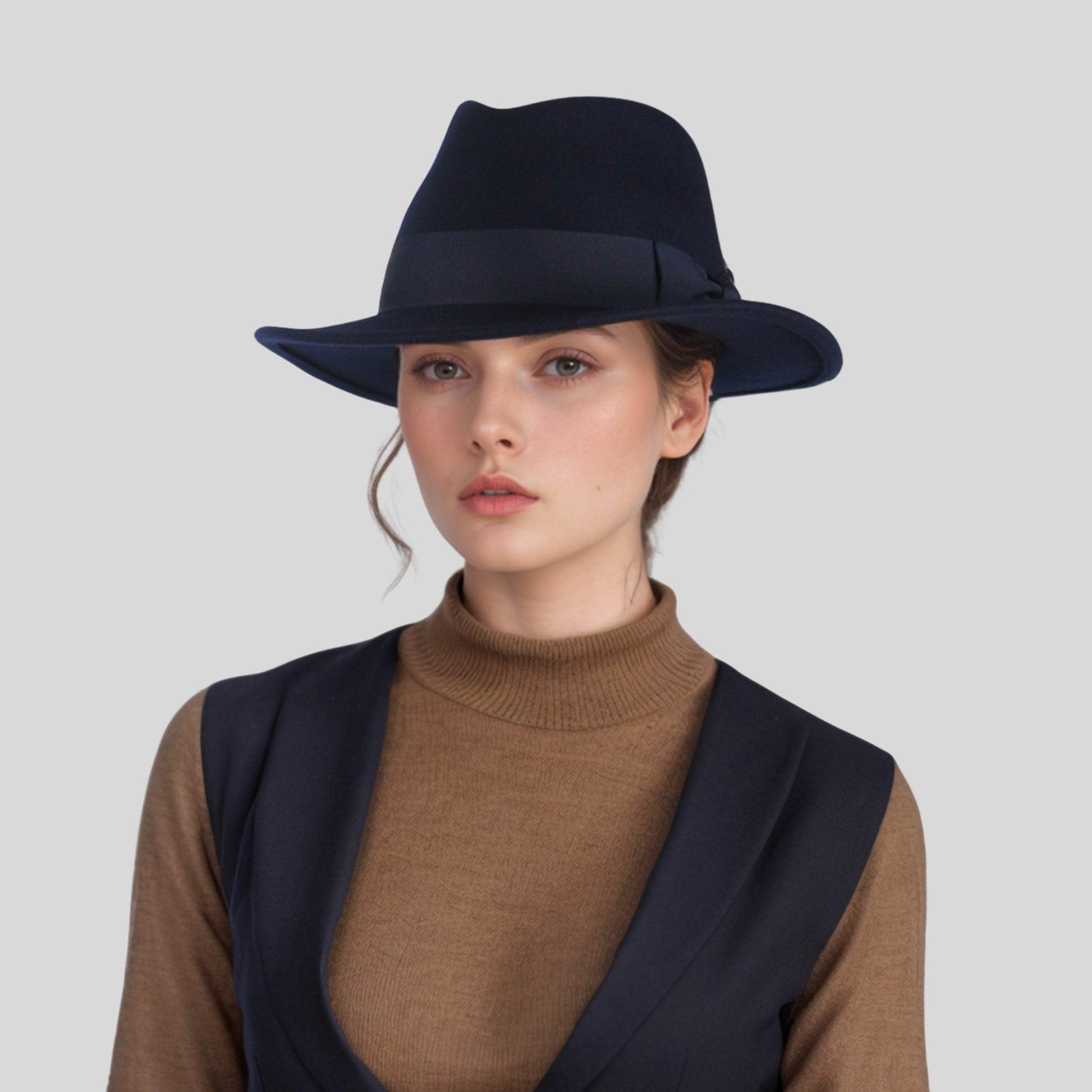 Classic Fedora Wide Brim Sweatband Hat for Men & Women - hatsXcaps