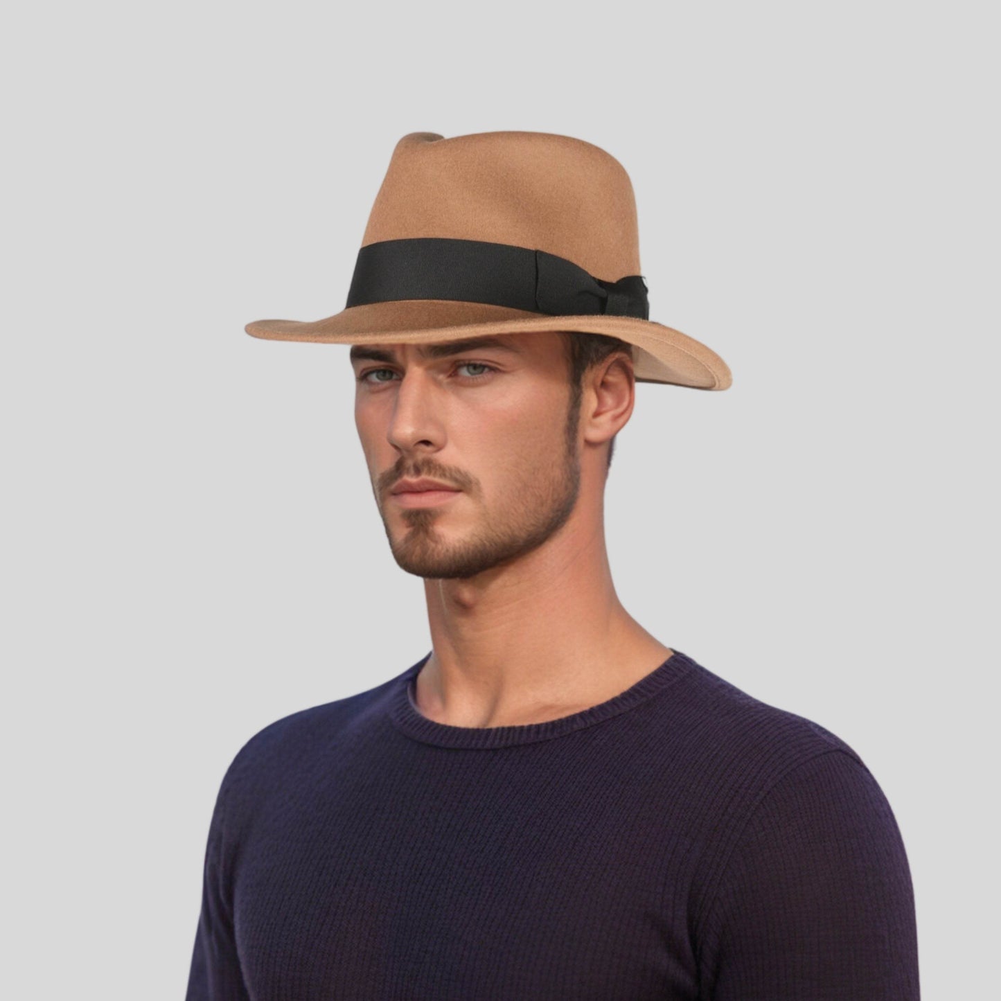 Classic Fedora Wide Brim Sweatband Hat for Men & Women - hatsXcaps