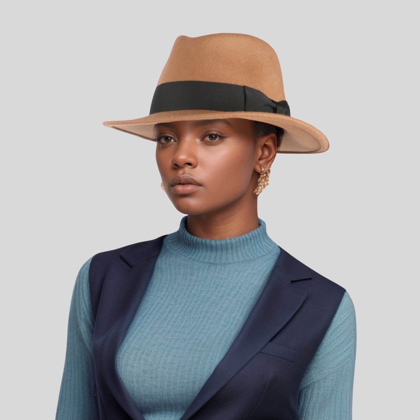 Classic Fedora Wide Brim Sweatband Hat for Men & Women - hatsXcaps