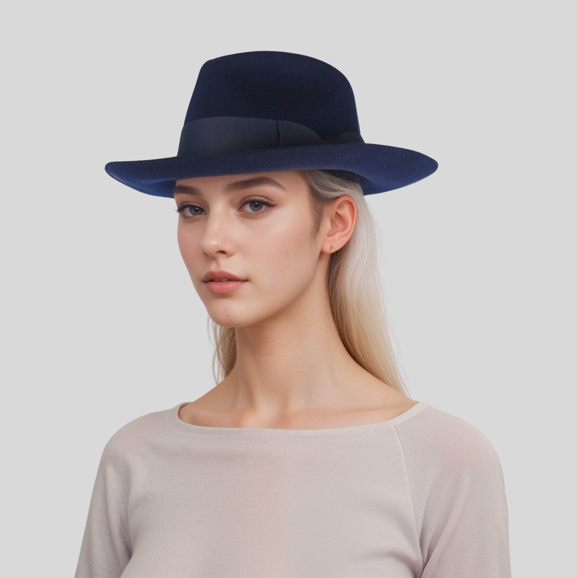 Handcrafted Wide Brim Trilby Fedora Hat for Men & Women - hatsXcaps