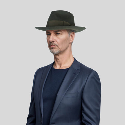 Handcrafted Wide Brim Trilby Fedora Hat for Men & Women - hatsXcaps