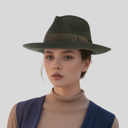 Handcrafted Wide Brim Trilby Fedora Hat for Men & Women - hatsXcaps