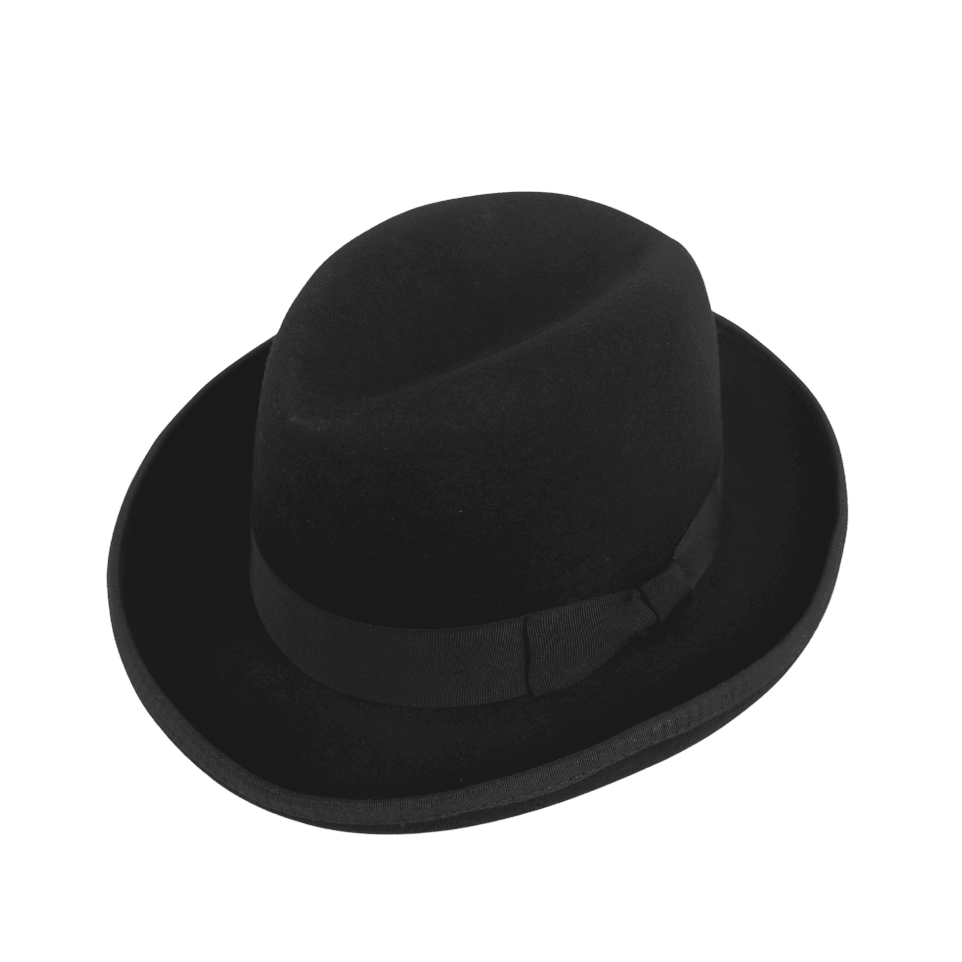 100% Wool Trilby Homburg Hat for Men - hatsXcaps