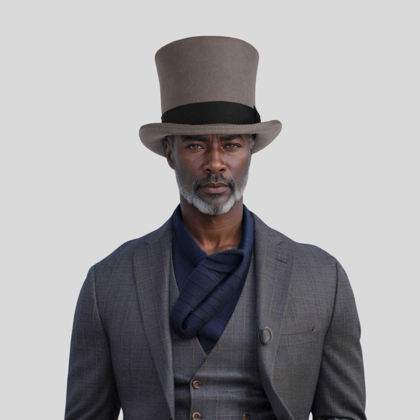 Classic Black Bow Wool felt Victoria Top Hats for Men and Women - hatsXcaps