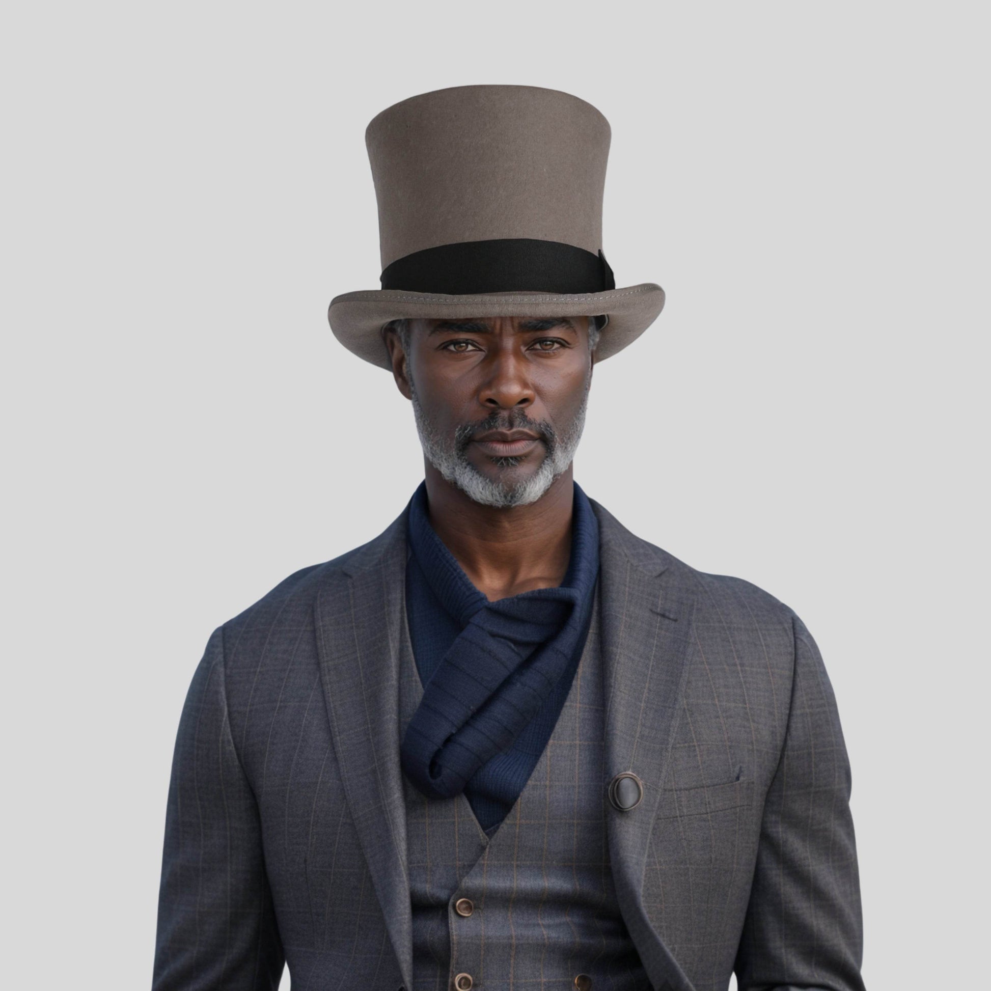 Classic Black Bow Wool felt Victoria Top Hats for Men and Women - hatsXcaps