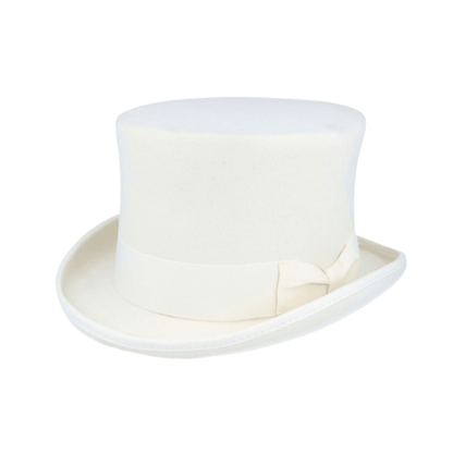 Wool felt Top Hats for Men Removable Feather High Crown - hatsXcaps