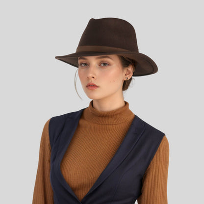 Wide Brim Classic Trilby Fedora Hat for Men & Women - hatsXcaps