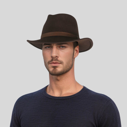 Wide Brim Classic Trilby Fedora Hat for Men & Women - hatsXcaps