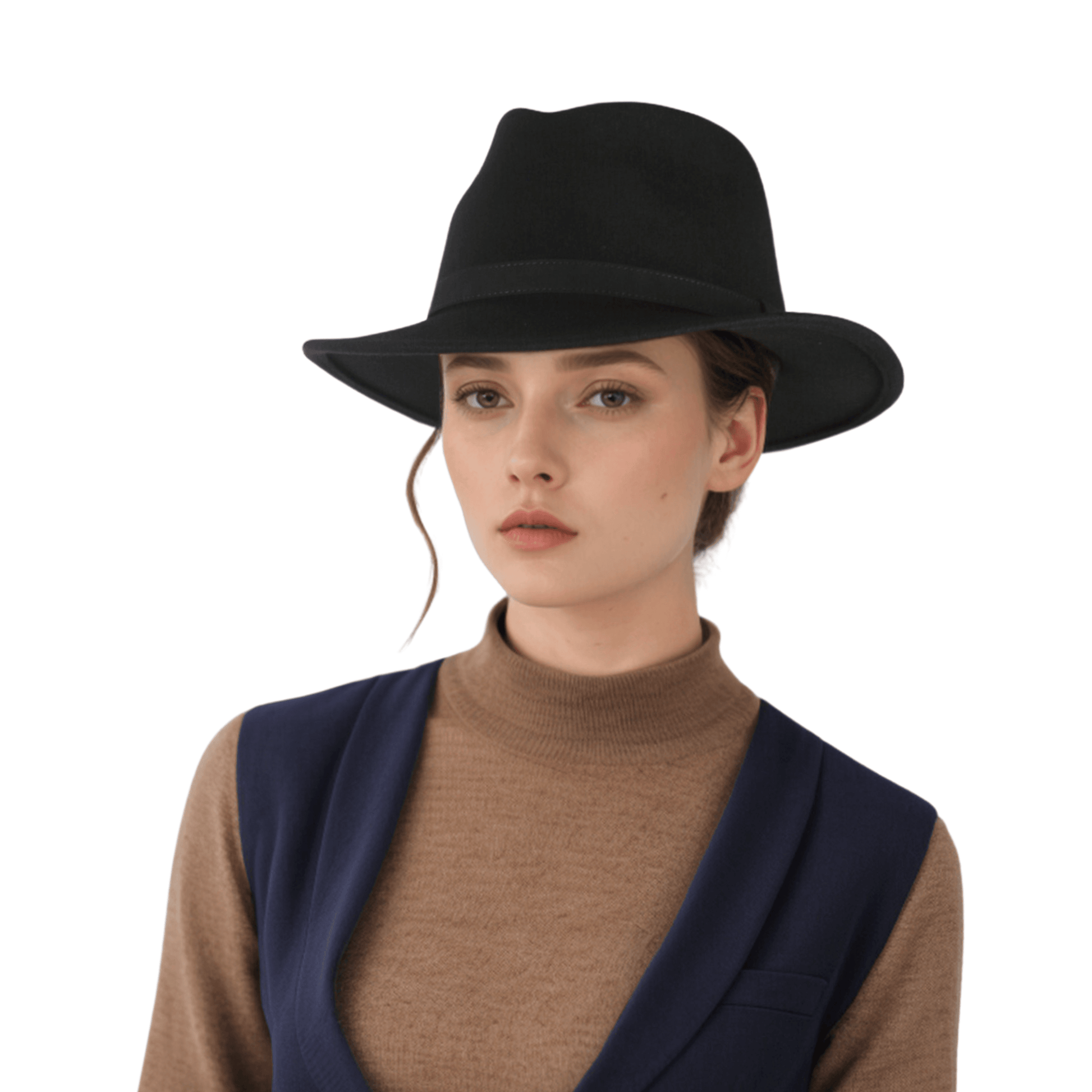 Wide Brim Classic Trilby Fedora Hat for Men & Women - hatsXcaps