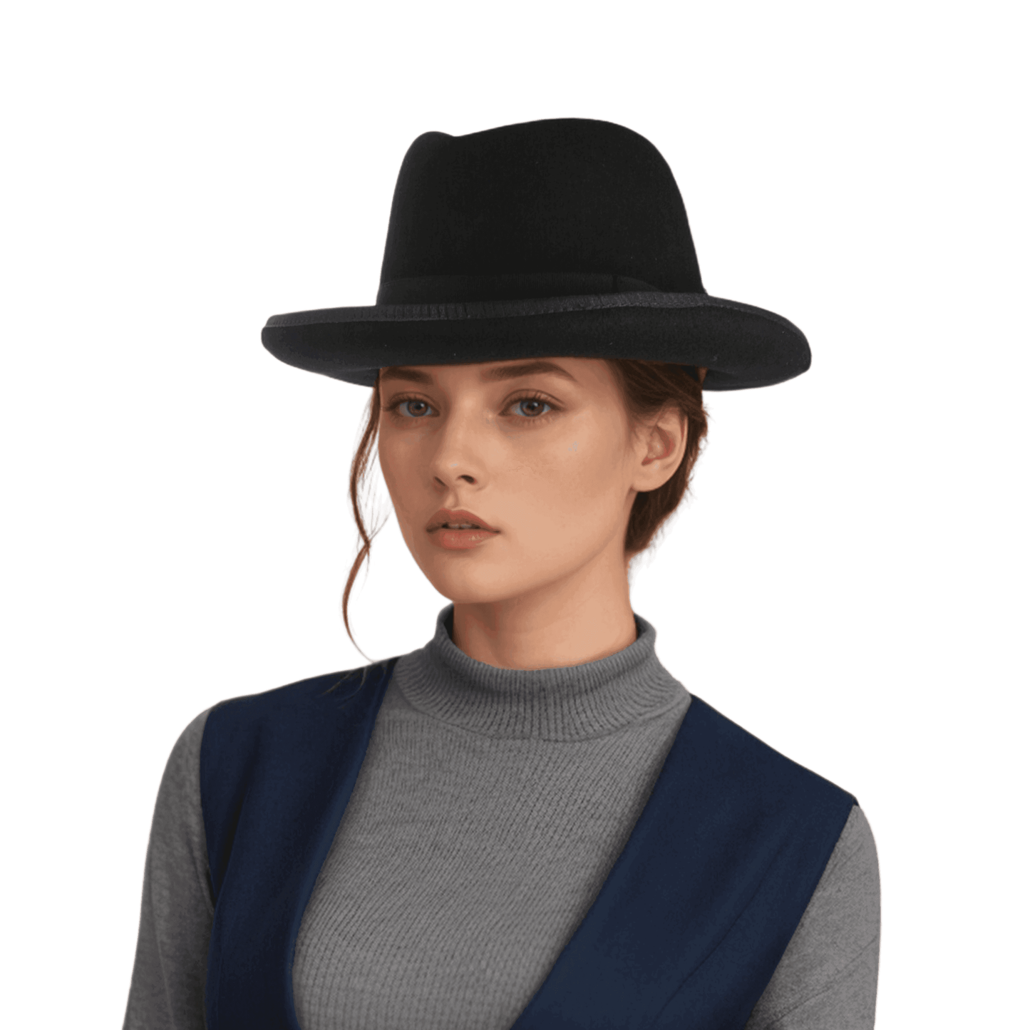 100% Wool Trilby Homburg Hat for Men - hatsXcaps