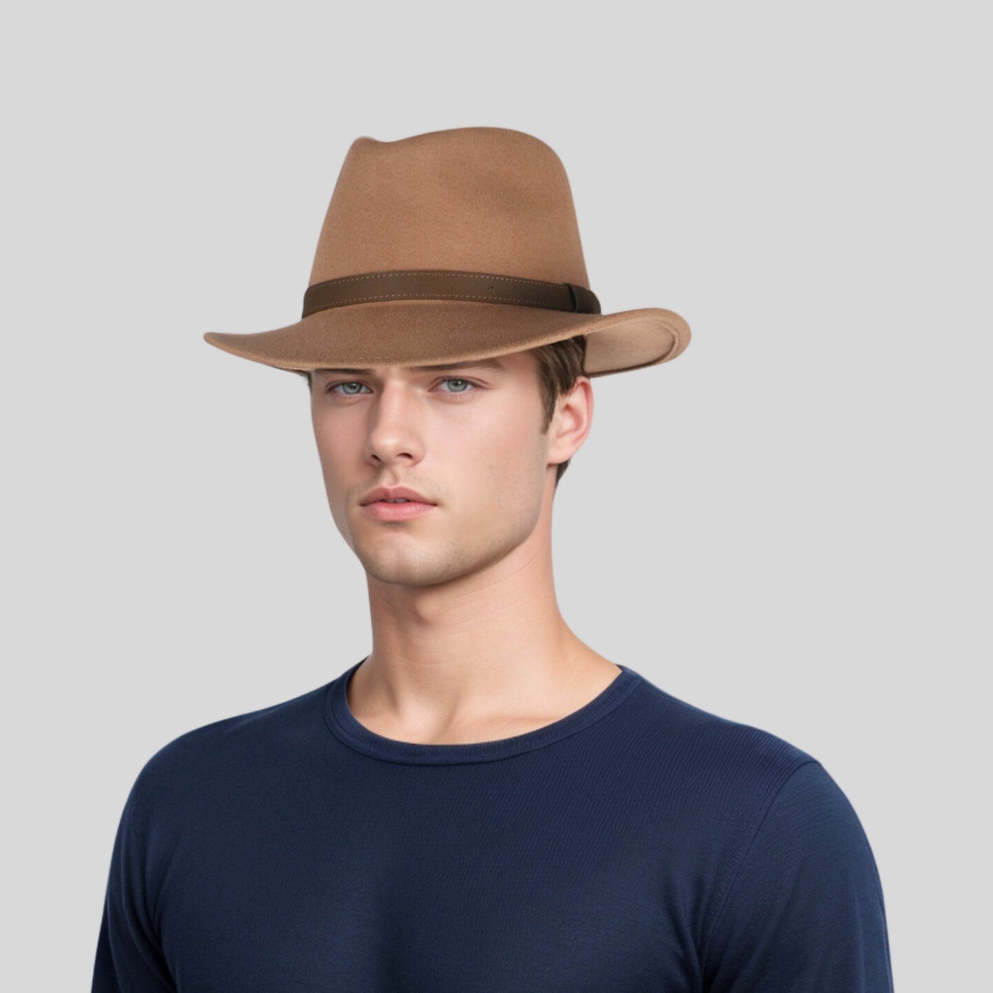 Wide Brim Classic Trilby Fedora Hat for Men & Women - hatsXcaps