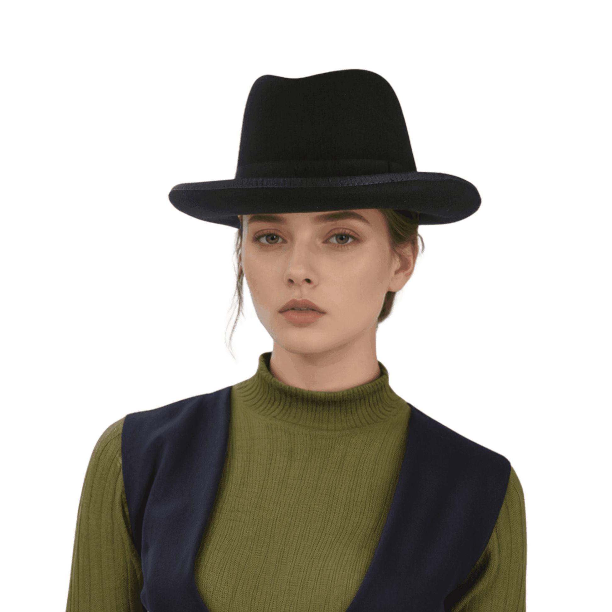 100% Wool Trilby Homburg Hat for Men - hatsXcaps