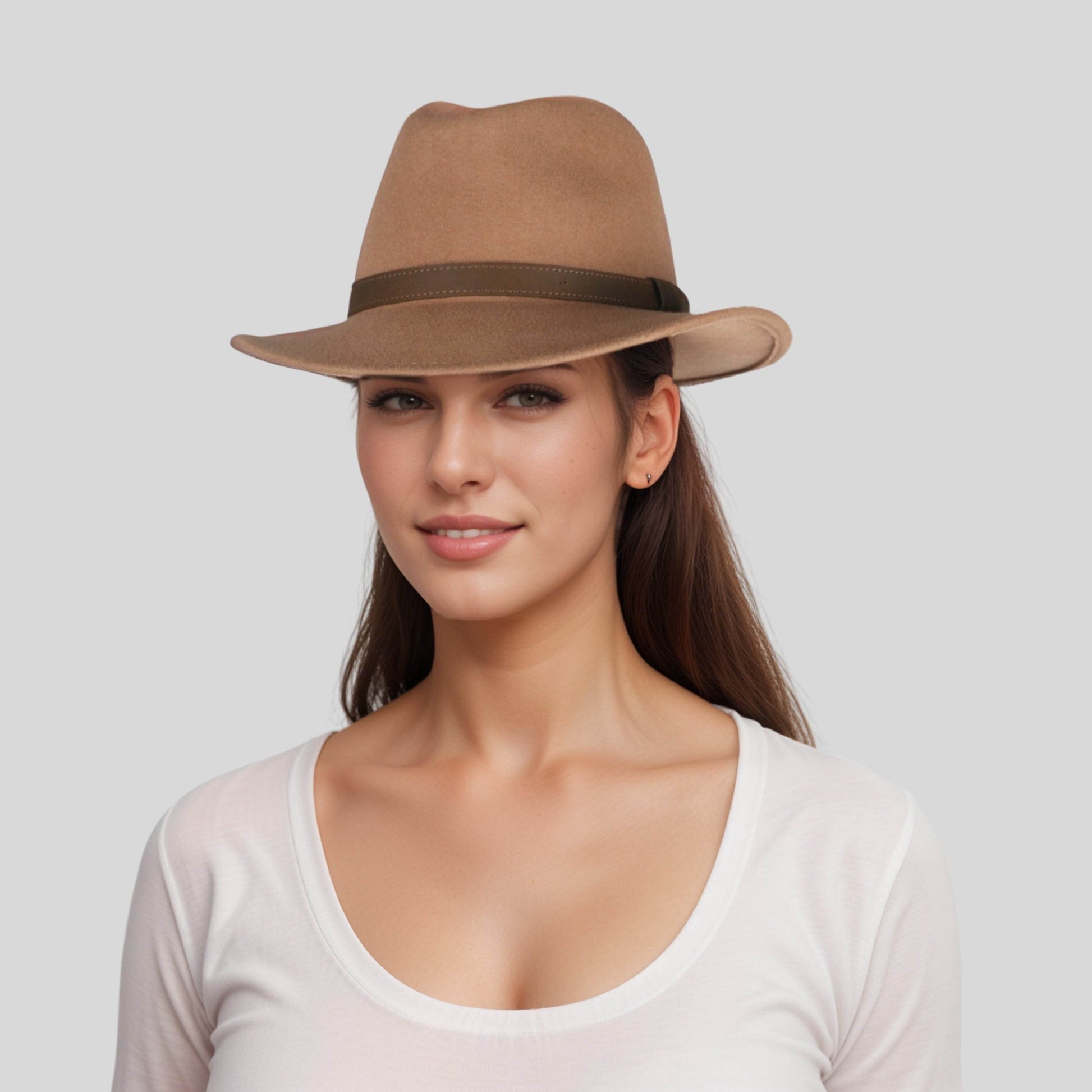 Wide Brim Classic Trilby Fedora Hat for Men & Women - hatsXcaps