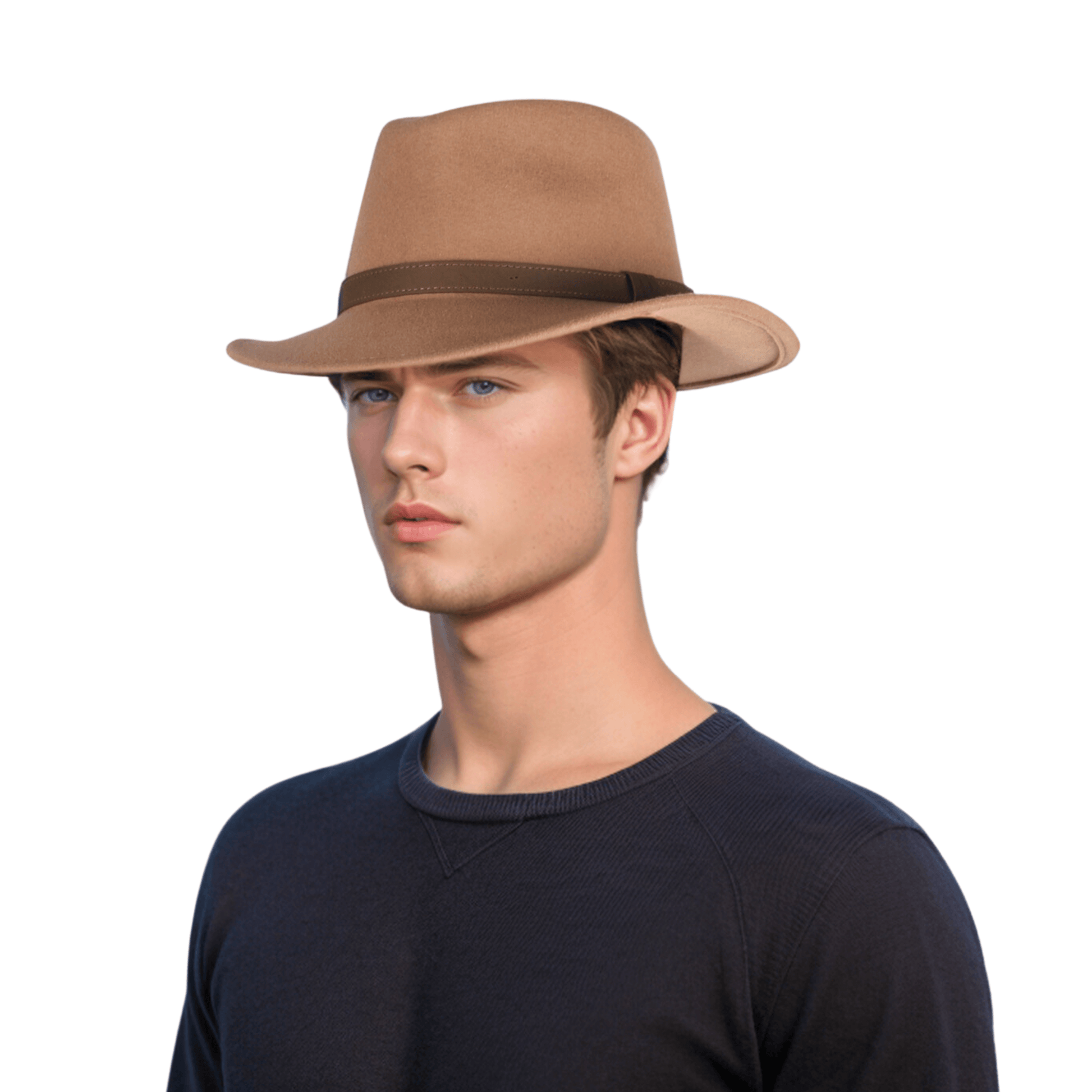 Wide Brim Classic Trilby Fedora Hat for Men & Women - hatsXcaps