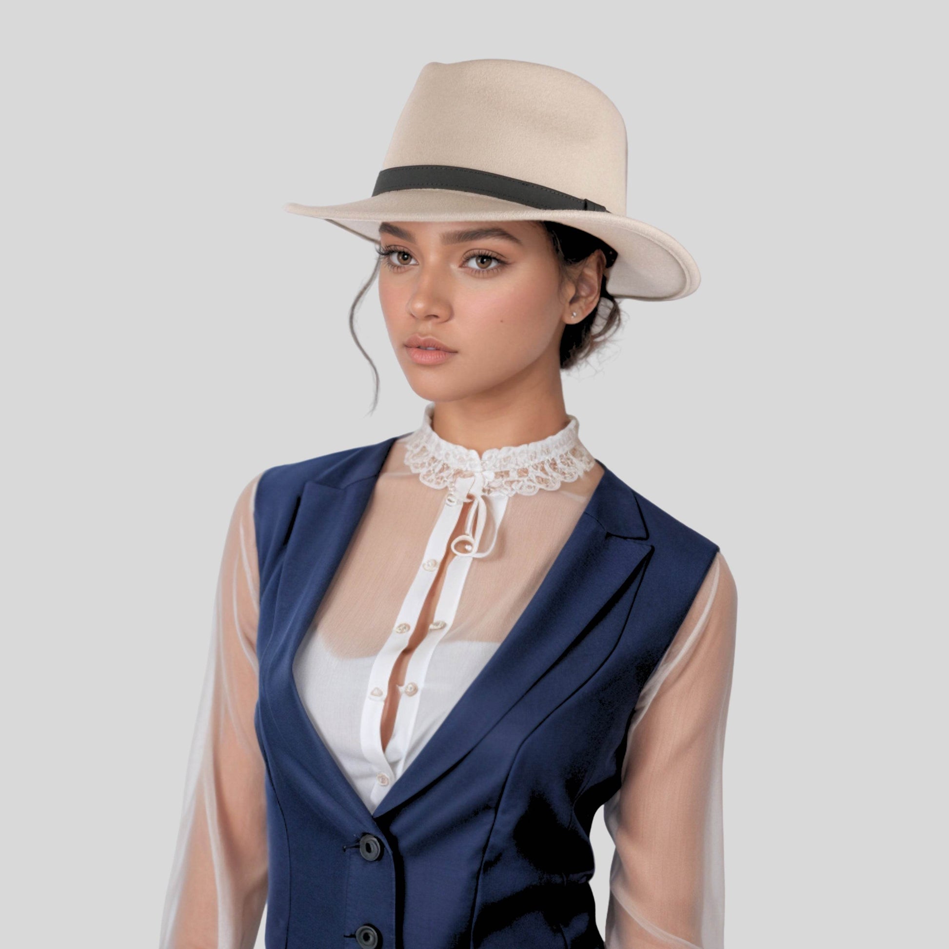 Wide Brim Classic Trilby Fedora Hat for Men & Women - hatsXcaps
