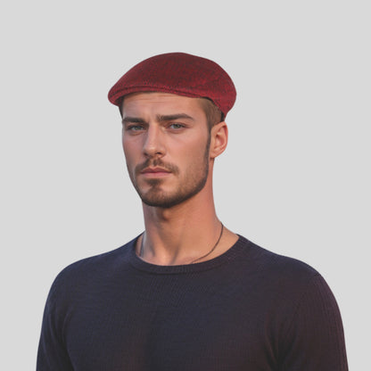 Unisex Wool Herringbone Gatsby Flat Cap - hatsXcaps