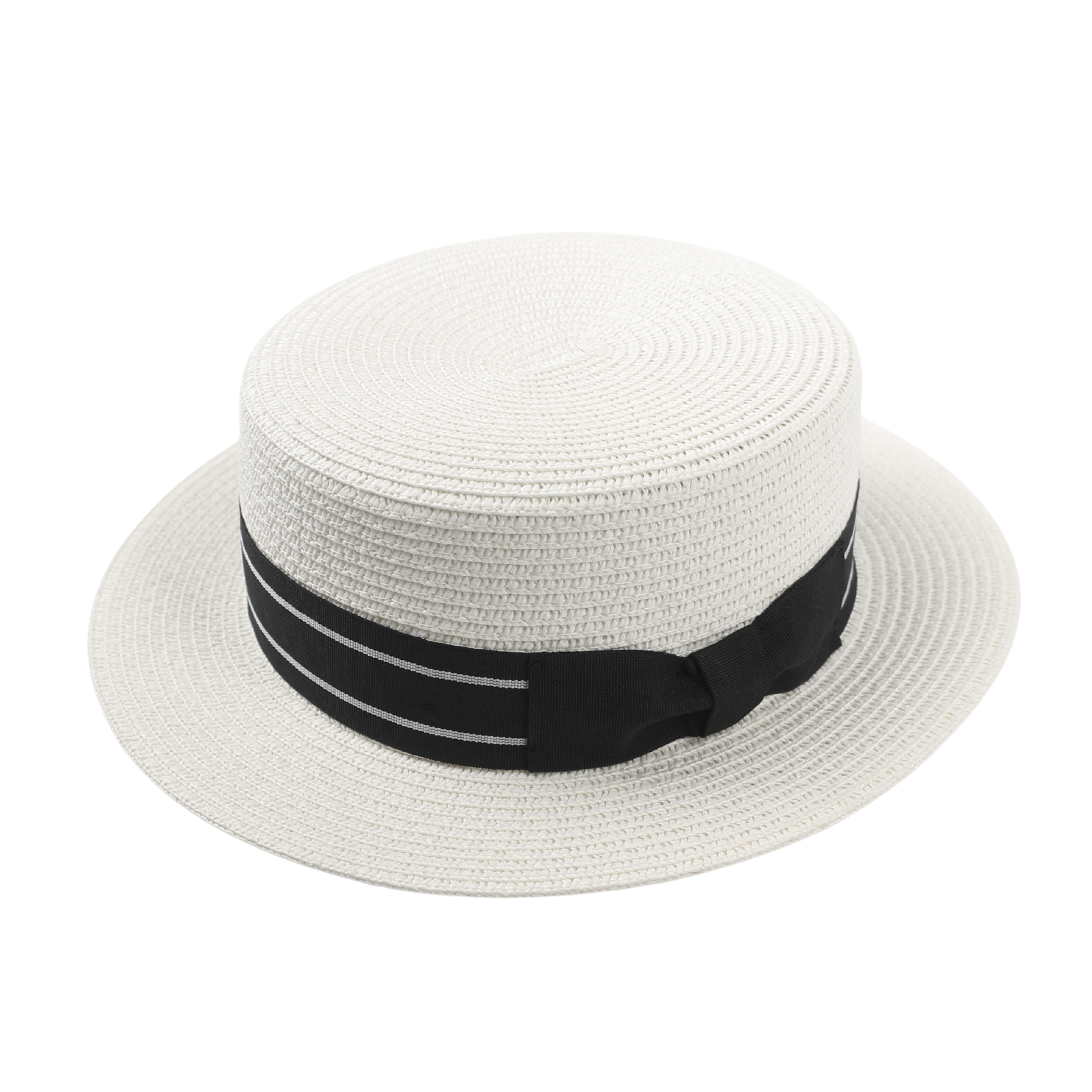 Women Straw Pork Pie Boater Summer Hat with Sweatband - hatsXcaps