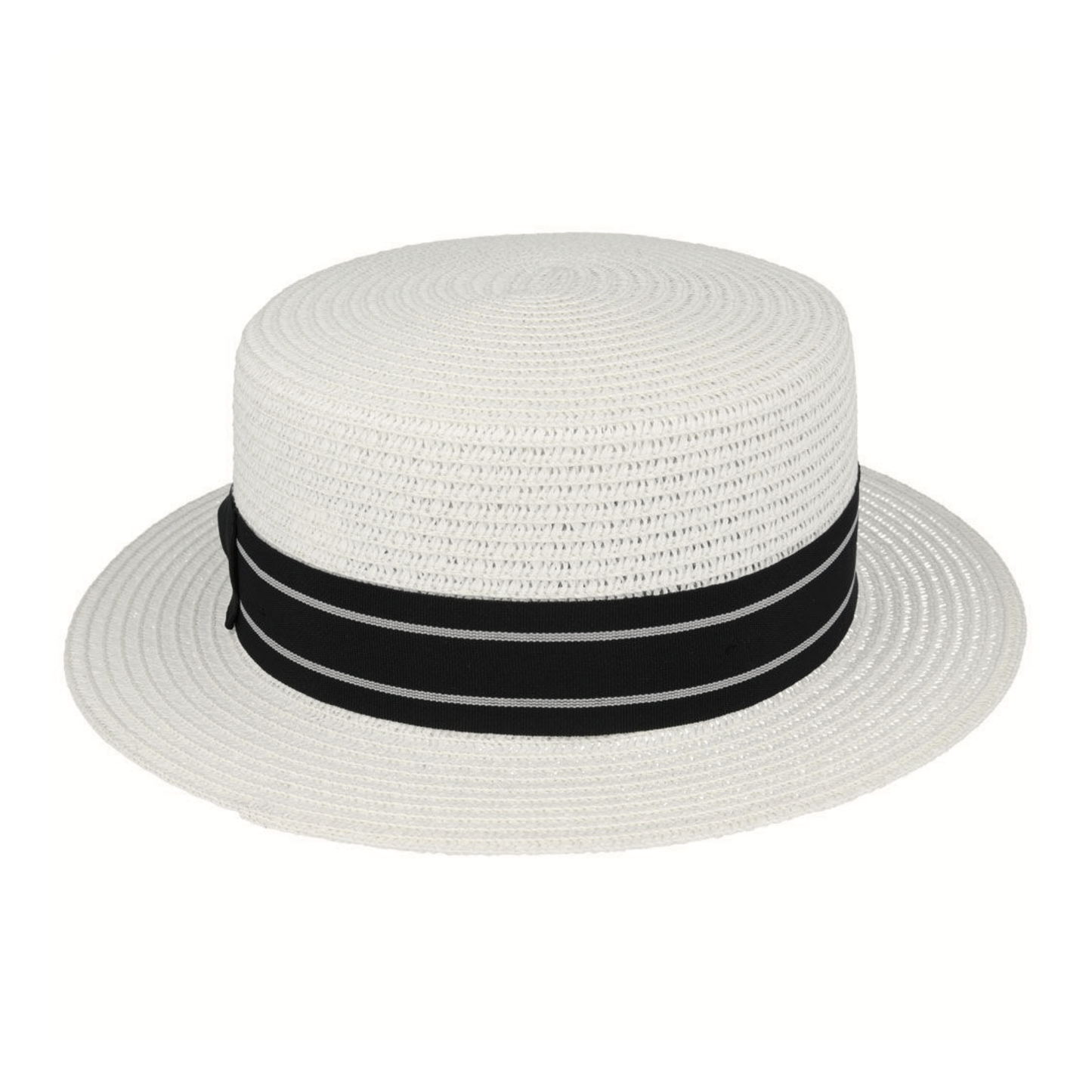 Women Straw Pork Pie Boater Summer Hat with Sweatband - hatsXcaps
