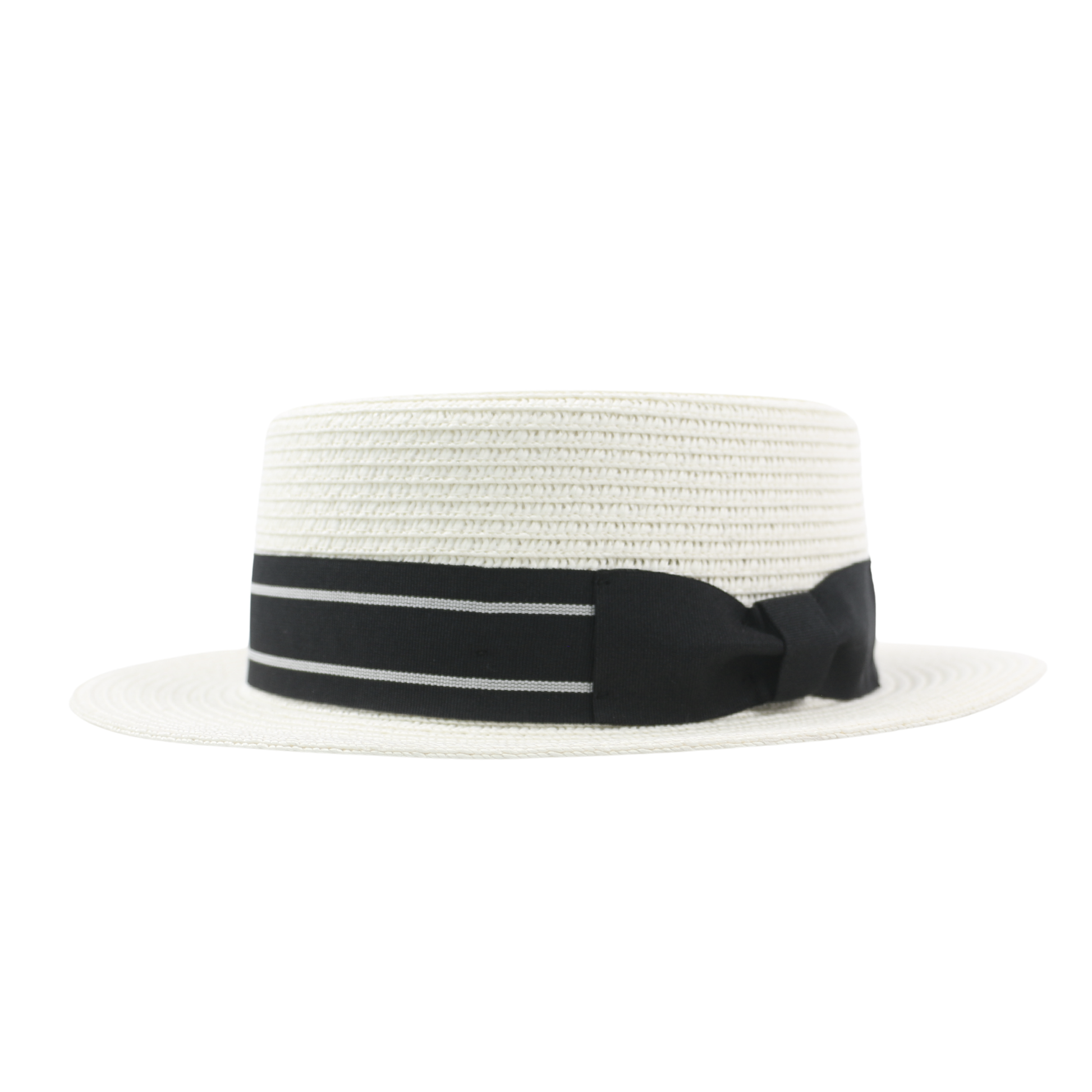 Women Straw Pork Pie Boater Summer Hat with Sweatband - hatsXcaps