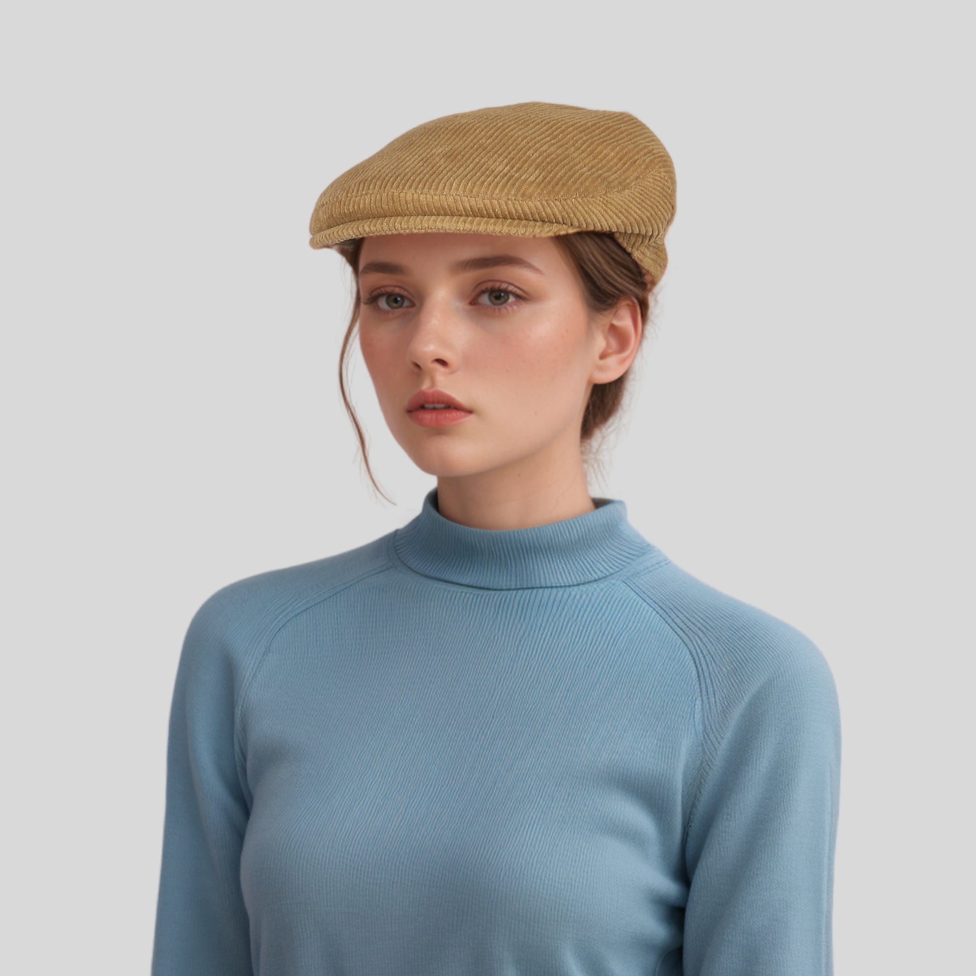 Unisex Cotton Corduroy Flat Cap for Men and Women - hatsXcaps