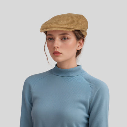 Unisex Cotton Corduroy Flat Cap for Men and Women - hatsXcaps
