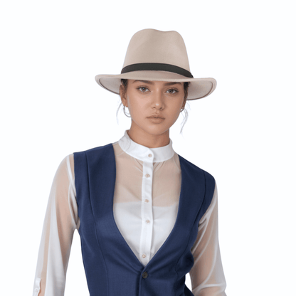 Wide Brim Classic Trilby Fedora Hat for Men & Women - hatsXcaps
