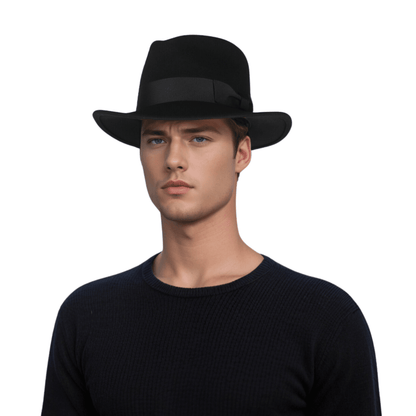 Classic Fedora Wide Brim Sweatband Hat for Men & Women - hatsXcaps