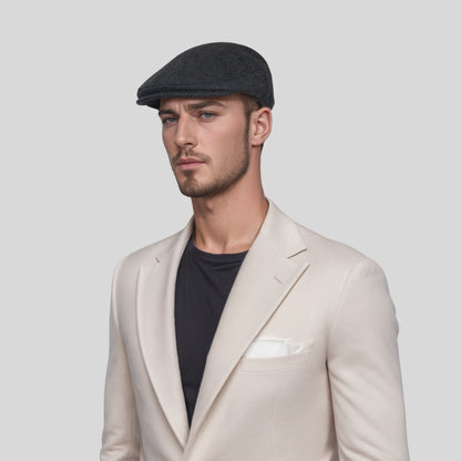 Unisex Wool Herringbone Gatsby Flat Cap - hatsXcaps