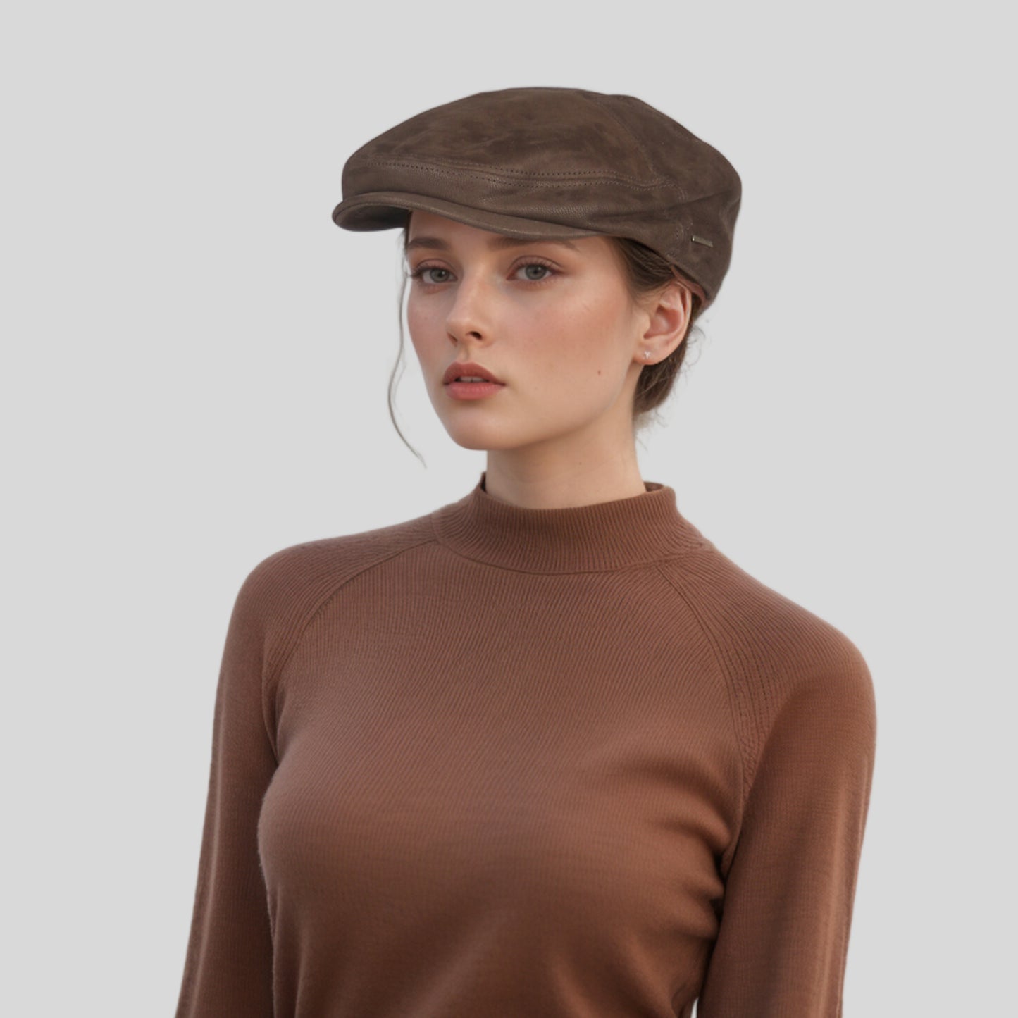 Unisex Sheepskin Leather Flat Cap with Cotton Lining - hatsXcaps