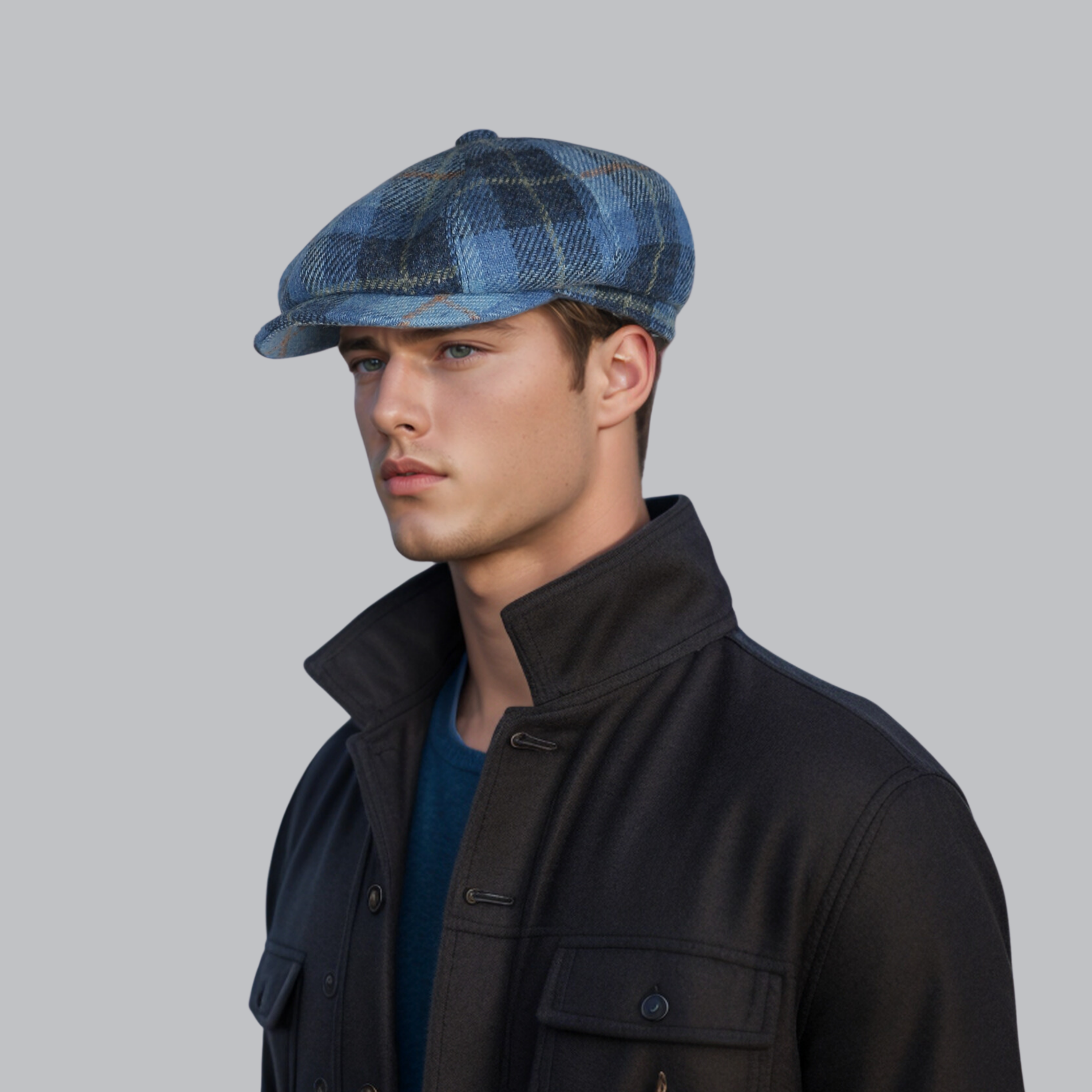 100% Scottish Wool Newsboy Flat Newsboy Cap for Men & Women - hatsXcaps