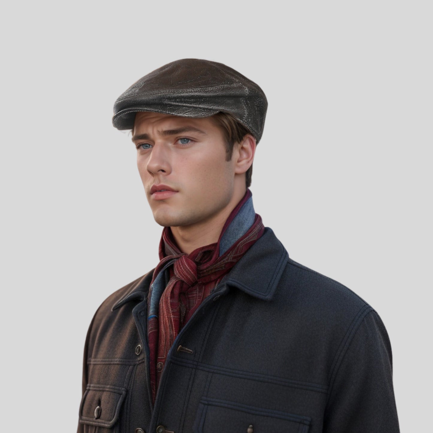 Sheepskin Leather Vintage Distressed Cap for Men & Women - hatsXcaps