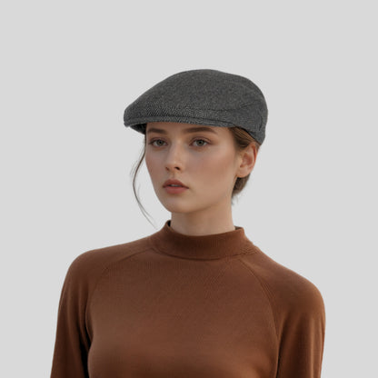 Unisex Wool Herringbone Gatsby Flat Cap - hatsXcaps