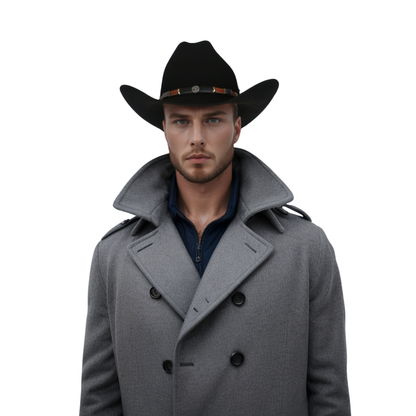 Premium Felt Cowboy Wide Brim Hat - hatsXcaps