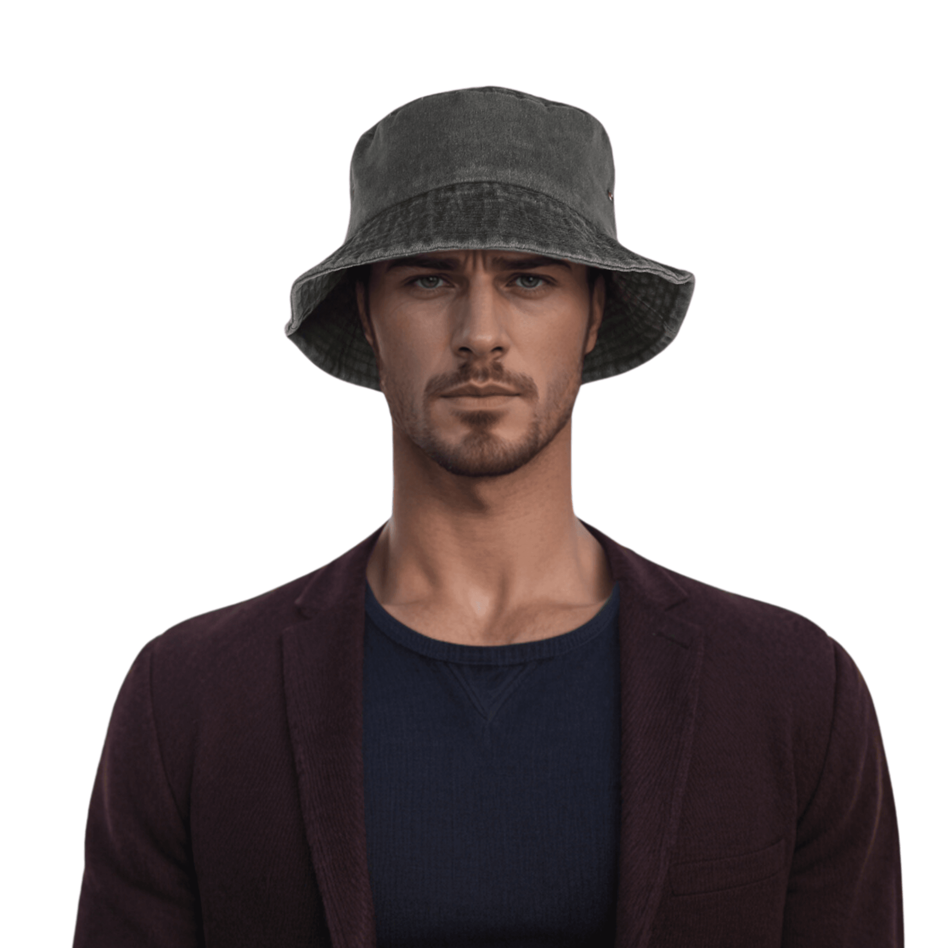 Cotton Fisherman Unisex Denim Bucket Hat - hatsXcaps