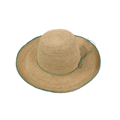 Women Madagascan Raffia Camille Crochet Wide Brim Sun Hat - hatsXcaps