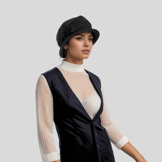 1920s Style for Ladies Wool Cloche Bucket Hat