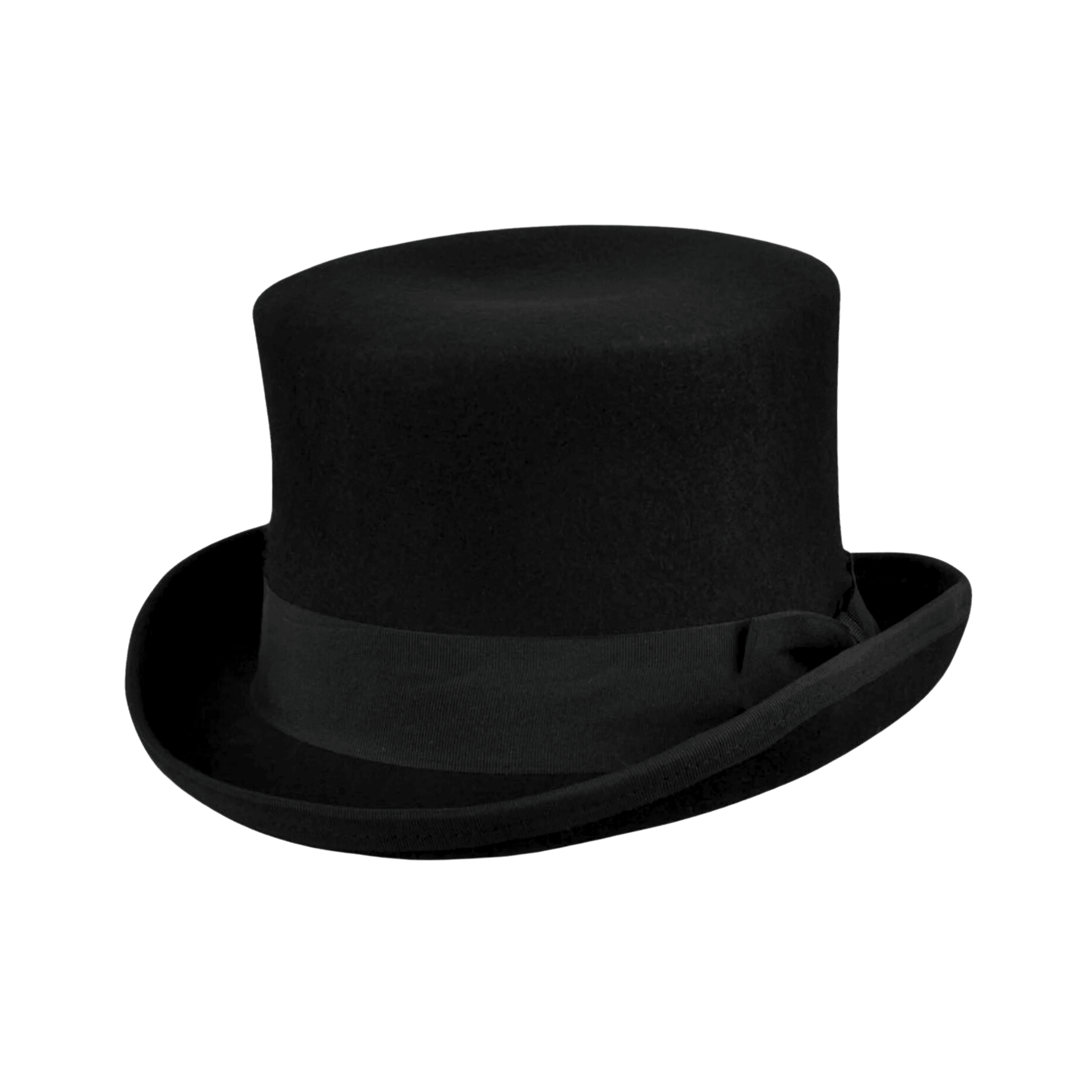 Victorian Style Wool Felt Crushable Top Hat for Men & Women - hatsXcaps