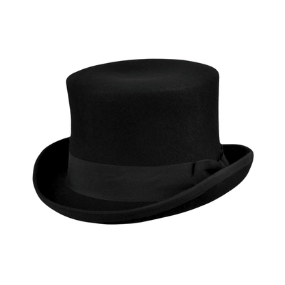 Victorian Style Wool Felt Crushable Top Hat for Men & Women - hatsXcaps
