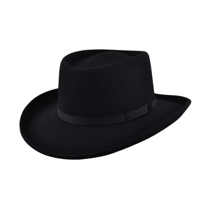 Wool Felt Gambler Hat, Wide Brim Cowboy Hat