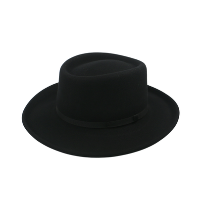 Wool Felt Gambler Hat, Wide Brim Cowboy Hat