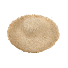 Women's Frayed Edge Wide Brim Straw Hat for Summer - hatsXcaps