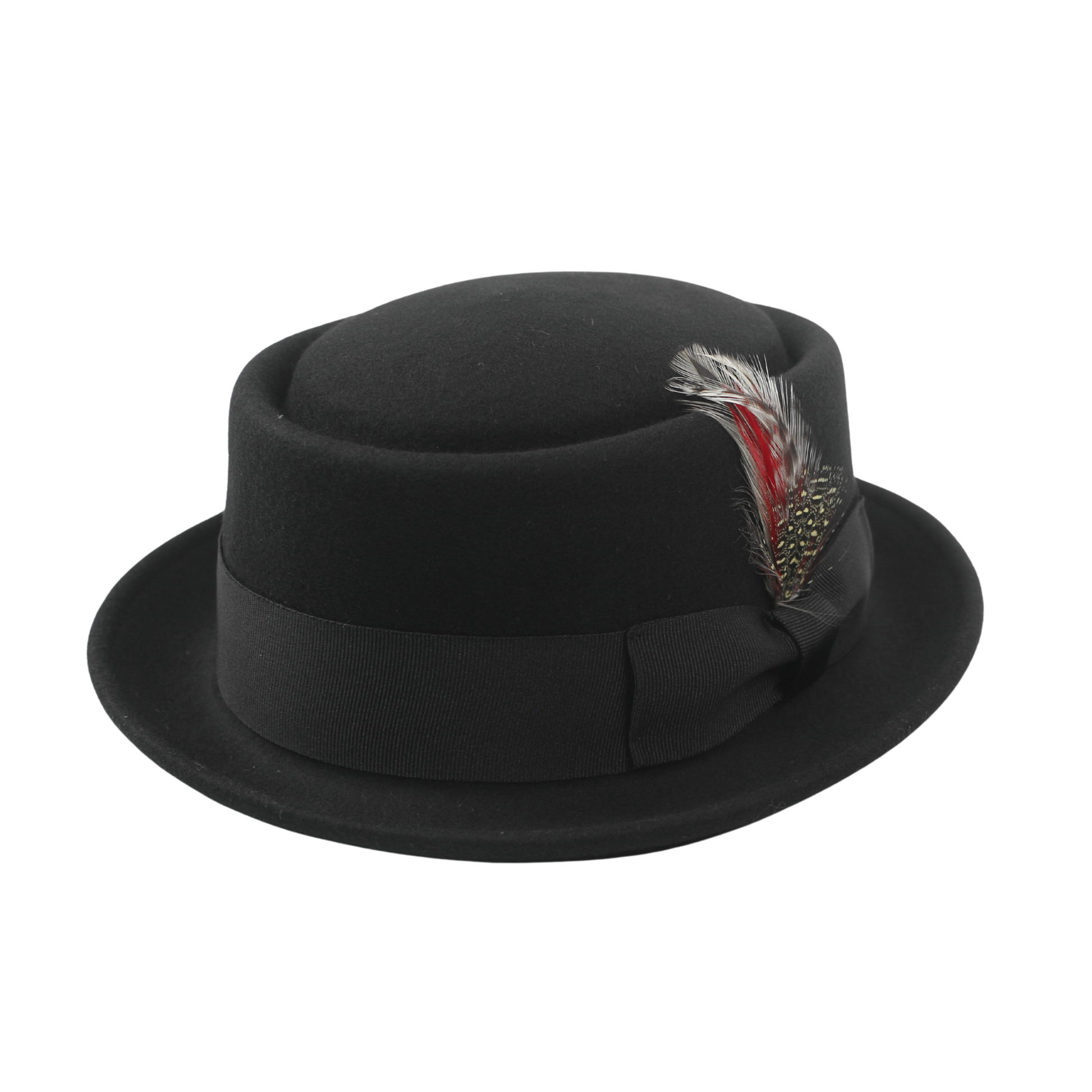 Unisex Wool Felt Pork Pie Hat Crush-able Water-Resistant - hatsXcaps