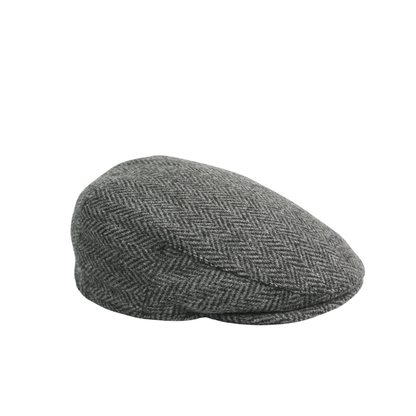 Unisex Flat Cap Pure Wool Herringbone Tweed Newsboy - hatsXcaps