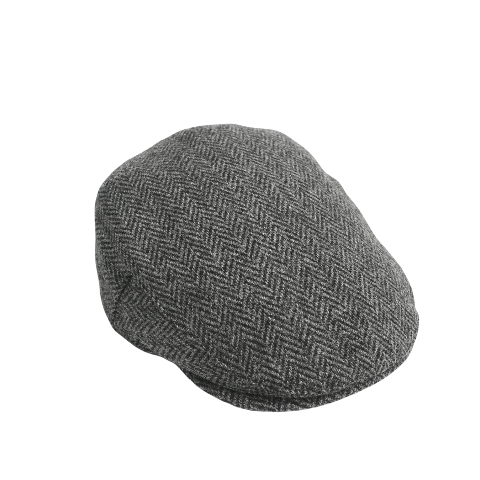 Unisex Flat Cap Pure Wool Herringbone Tweed Newsboy - hatsXcaps