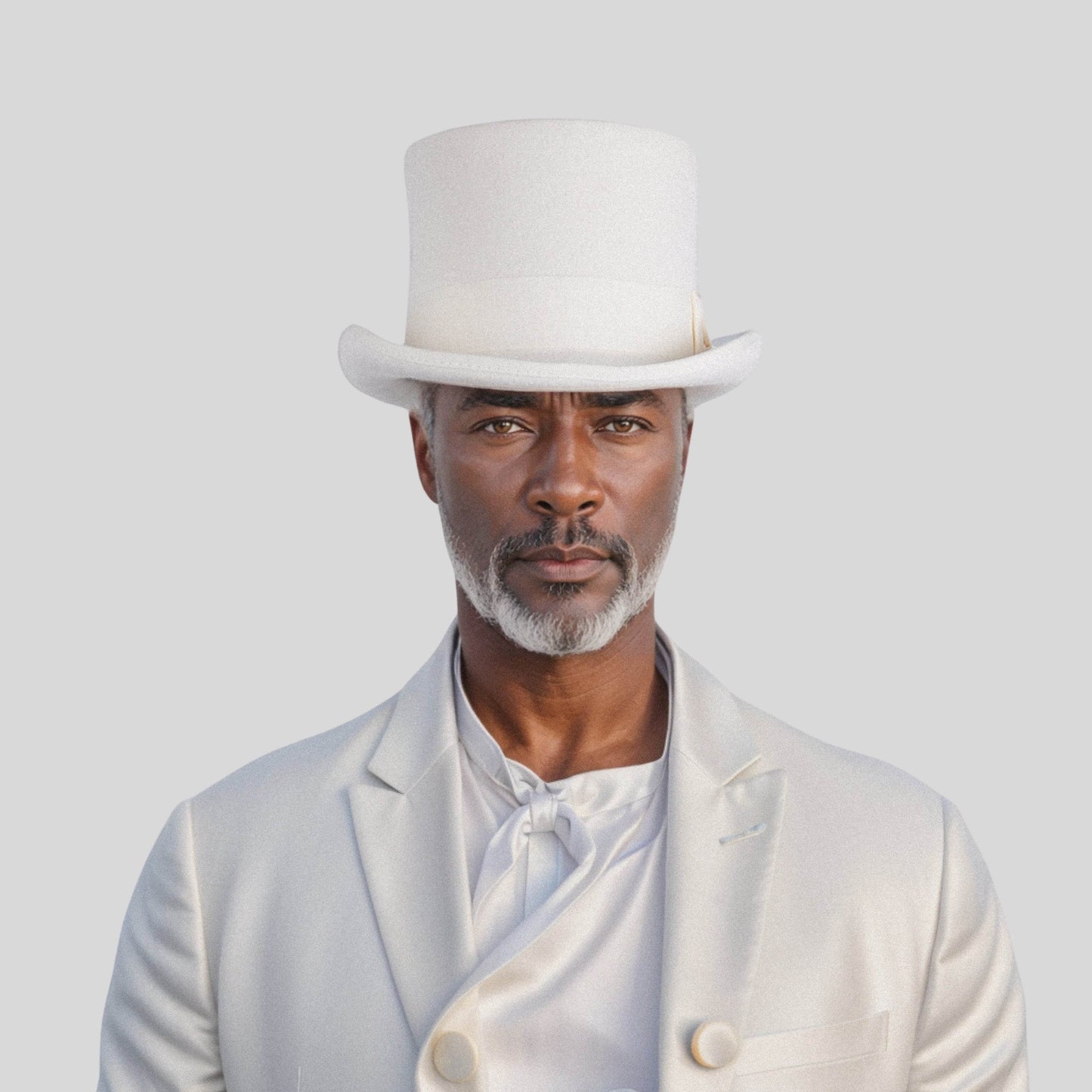 Wool felt Top Hats for Men Removable Feather High Crown - hatsXcaps