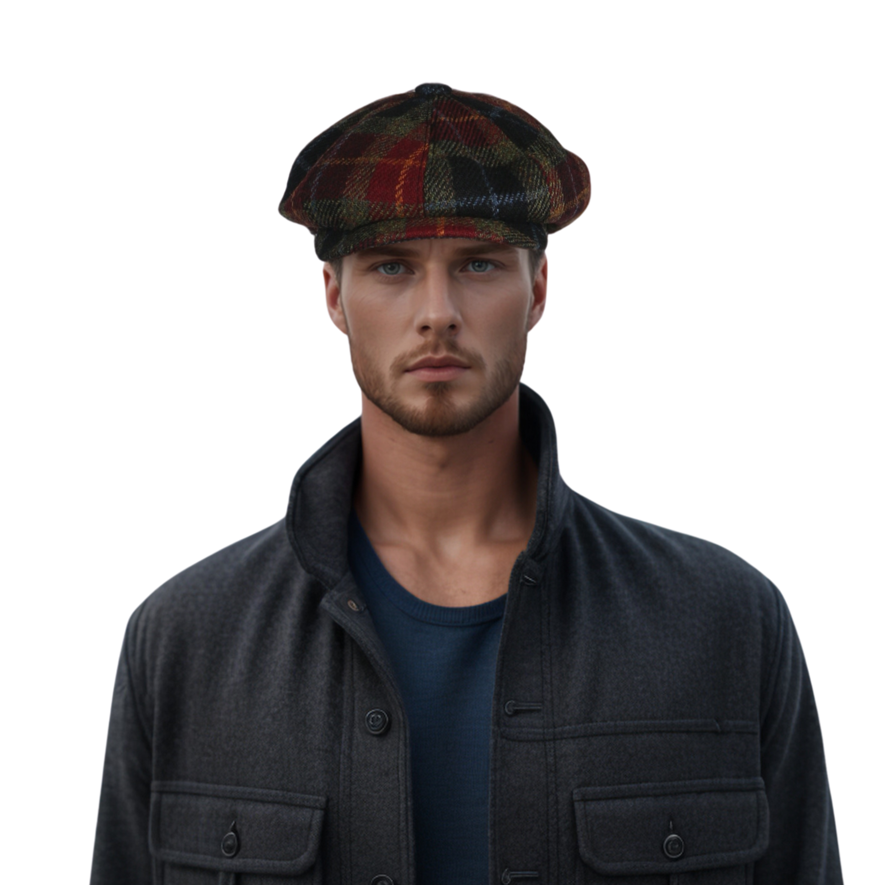 100% Scottish Wool Newsboy Flat Newsboy Cap for Men & Women - hatsXcaps