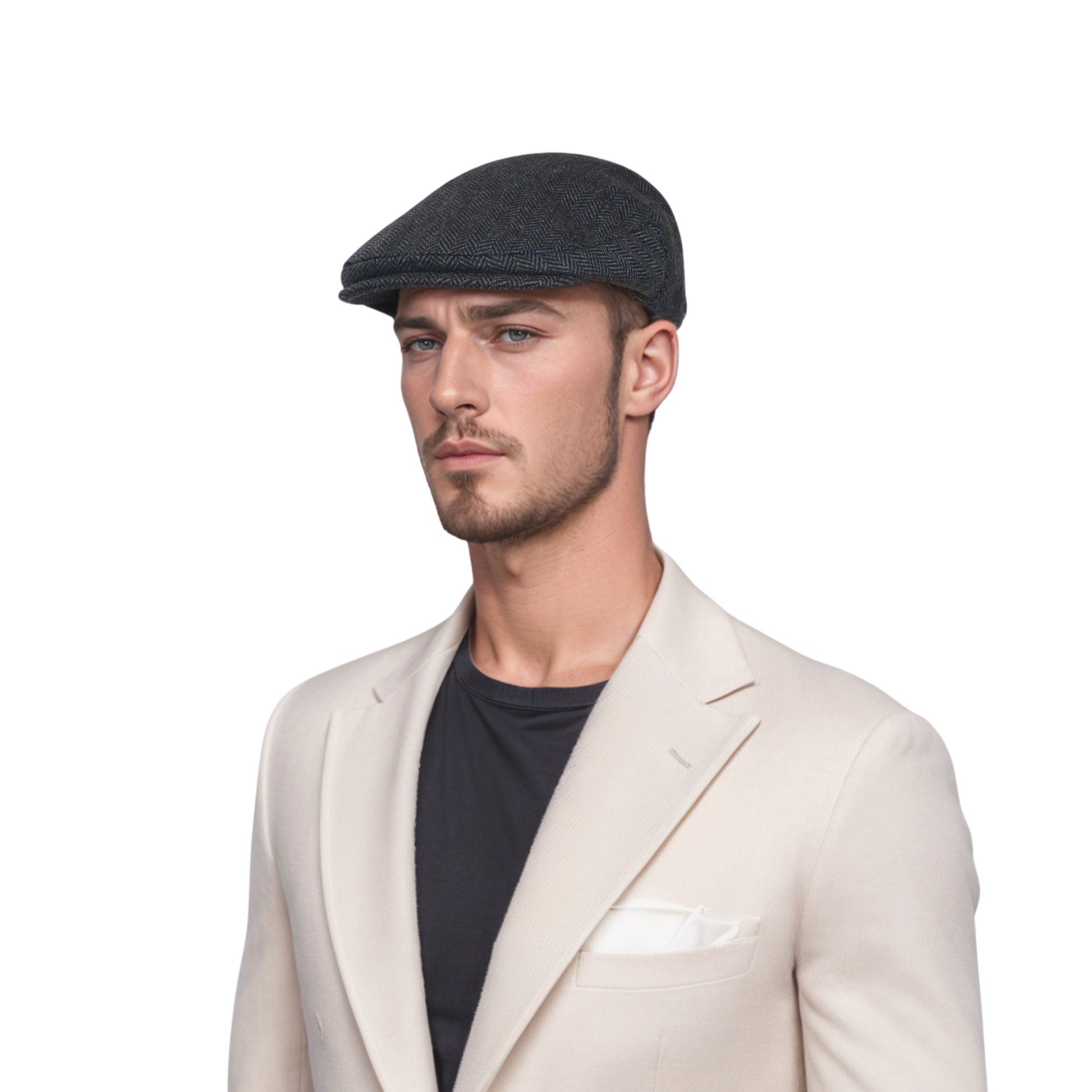 Unisex Wool Herringbone Gatsby Flat Cap - hatsXcaps