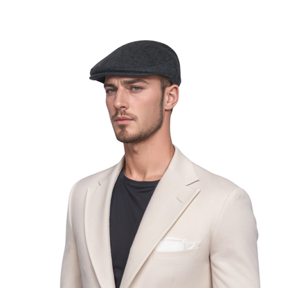 Unisex Wool Herringbone Gatsby Flat Cap - hatsXcaps