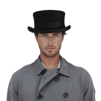Classic Short Crown with Removable Feather & Satin lining - hatsXcaps