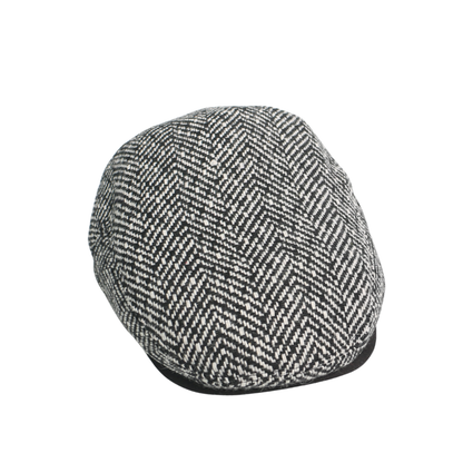 Classic Black & White Tweed Hat for Casual & Formal Wear